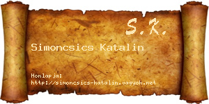 Simoncsics Katalin névjegykártya